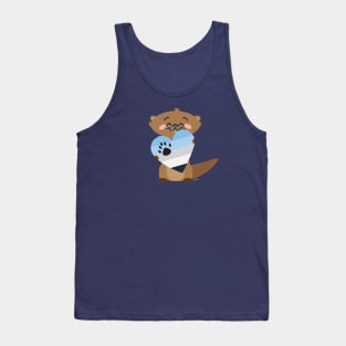 Otter with Otter Pride Flag heart Tank Top